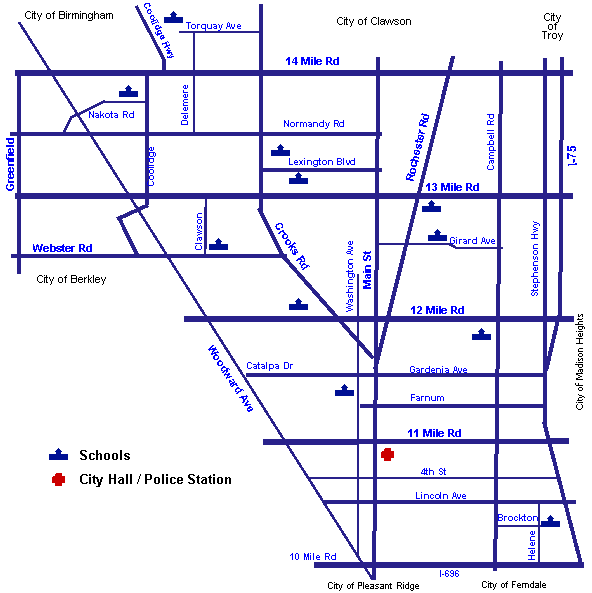 Handmade Royal Oak Map