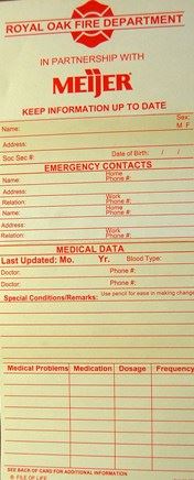 Medical Data Sheet