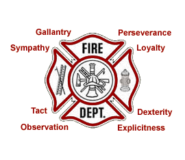 A diagram of the Maltese Cross worn proudly by firefighters.