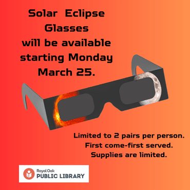 Depiction of solar eclipse glass available for public use. 